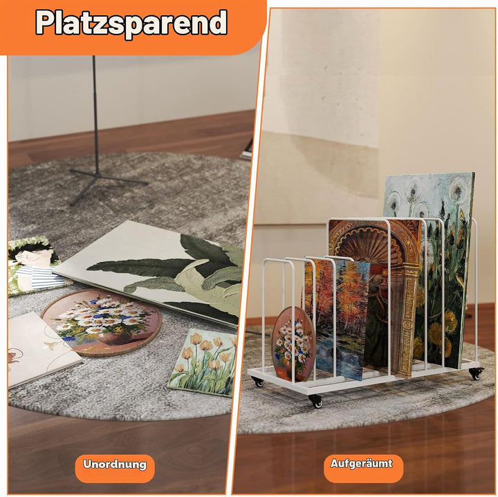 uyoyous Mobile Kunst-Trockengestell 85×69×44cm Trockengestell für Kunst Einstellbares Intervall Kuns