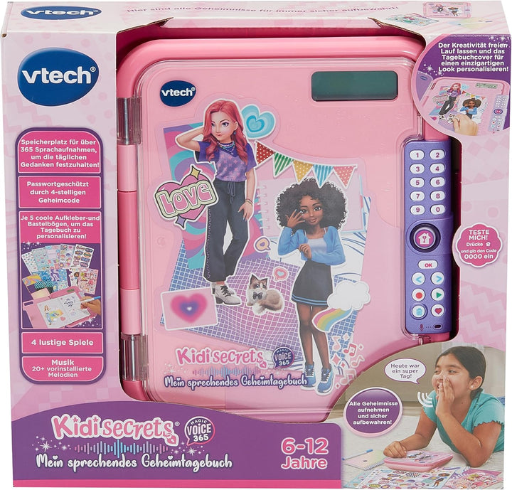 Vtech KidiSecrets – Magic Voice 365 – Das 2-in-1 Tagebuch für Sprachaufnahmen, kreative Spiele und p