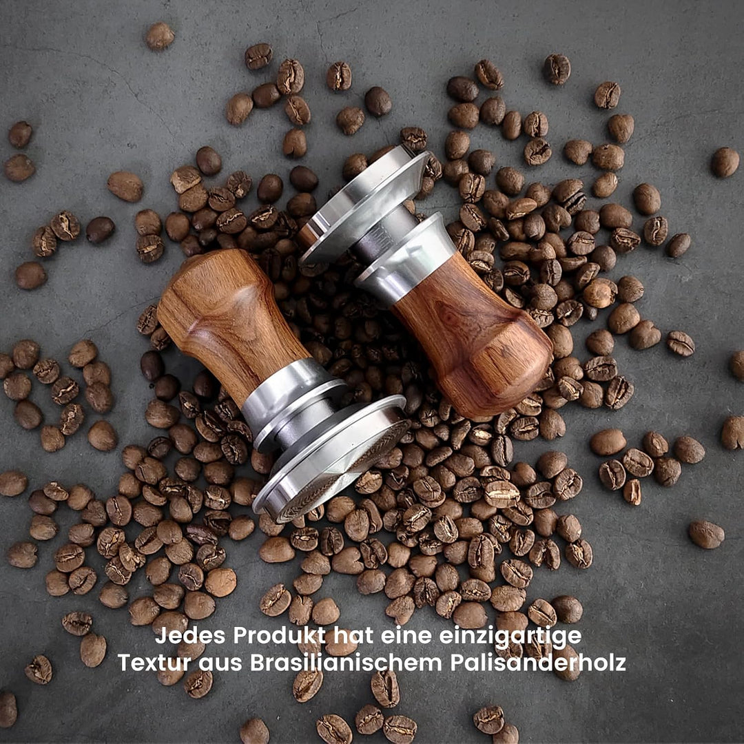 Coffee Tamper 54mm, Federbelastet Kaffee Tamper mit Edelstahl 304 Gewindeboden, Espresso Tamper für