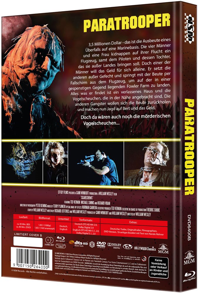 Scarecrows - Paratrooper [Blu-Ray+DVD] - uncut - auf 333 limitiertes Mediabook Cover B [Limited Coll