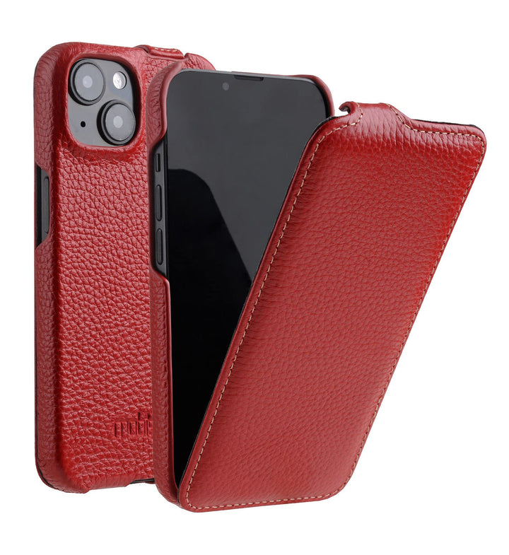 Mobiskin Hülle passend für Apple iPhone 14 Plus (6,7 Zoll), Handyhülle mit beschichtetem Leder, Case