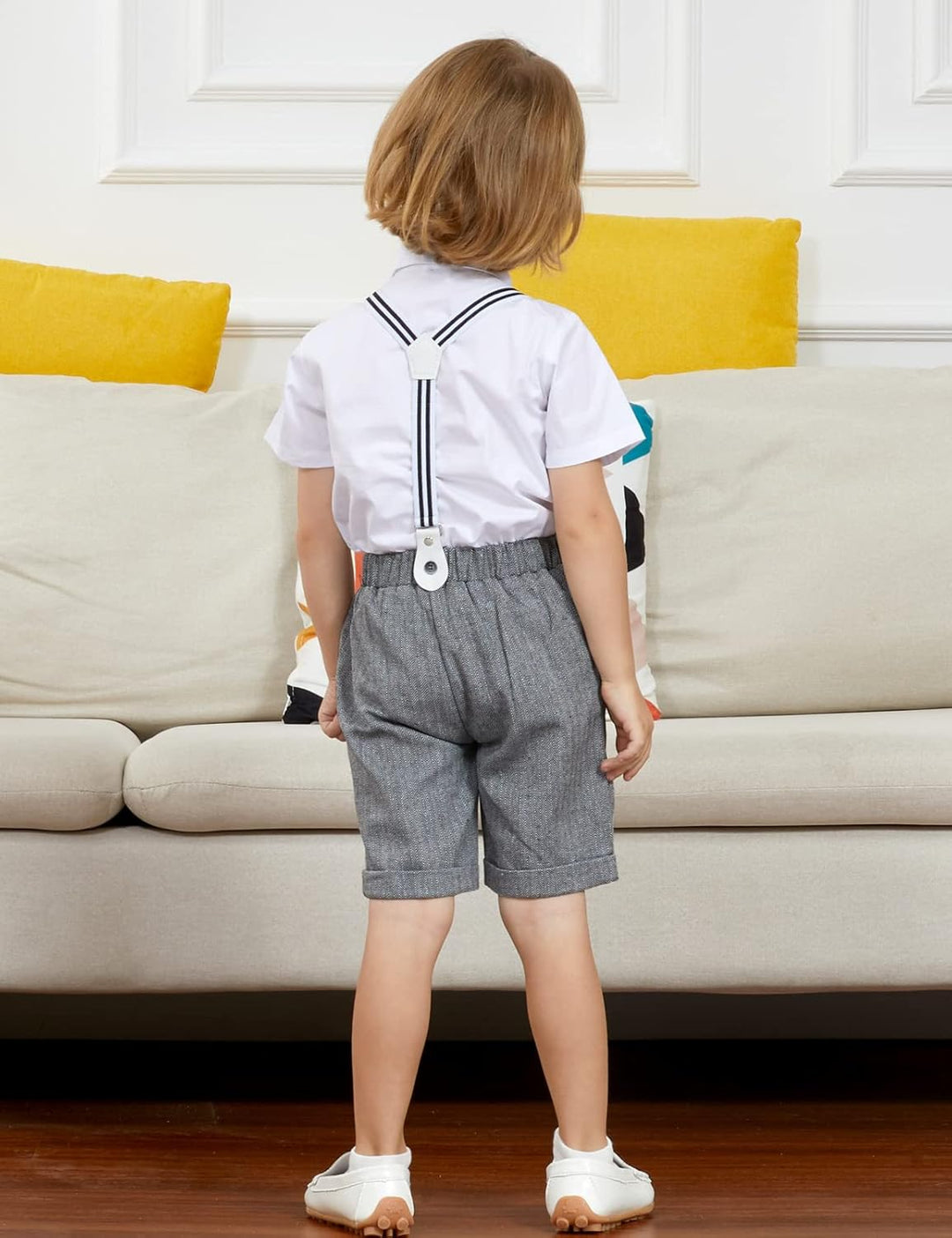 mintgreen Baby Junge Gentlaman Oufit Einstellen Kurzarm Fliege Hemden Hosenträger Hose Hochzeitsanzu