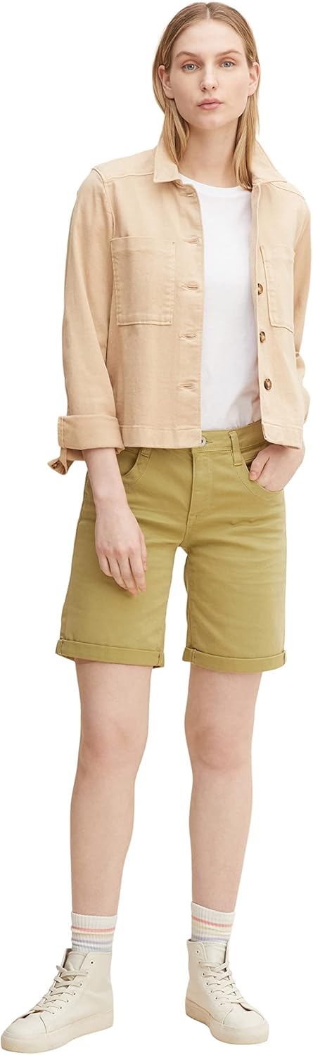 TOM TAILOR Damen Alexa Bermuda Shorts 36 28723 - Moderate Olive, 36 28723 - Moderate Olive