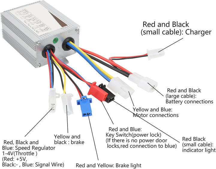 FOUF Motorbürsten-Geschwindigkeitsregler mit Gaspedal-Kit, 24 V 500 W Professionelle Hochleistungs-B