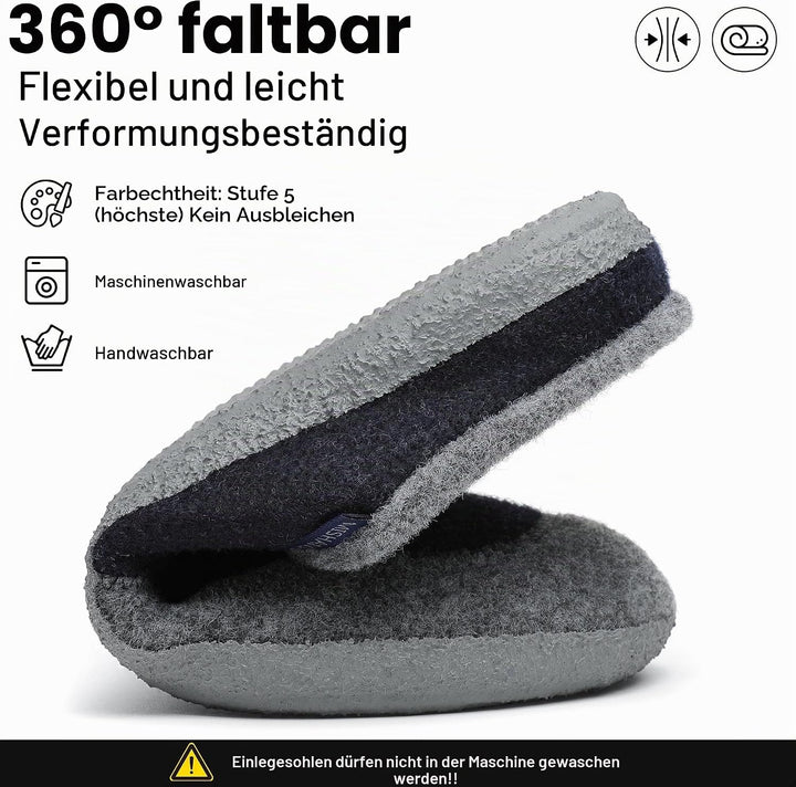 Mishansha Herren Damen Winter Wärme Hausschuhe Memory Foam Plüsch Pantoffeln Home Rutschfest Slipper