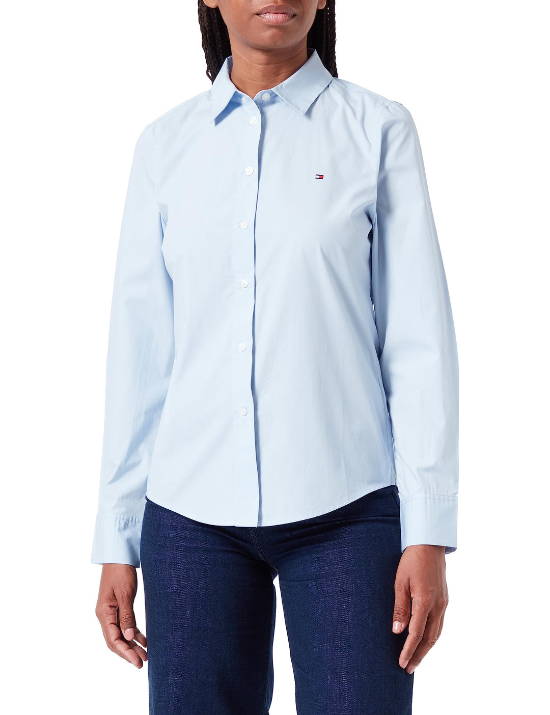 Tommy Hilfiger Damen Freizeithemden 64 Blau (Breezy Blue), 64 Blau (Breezy Blue)