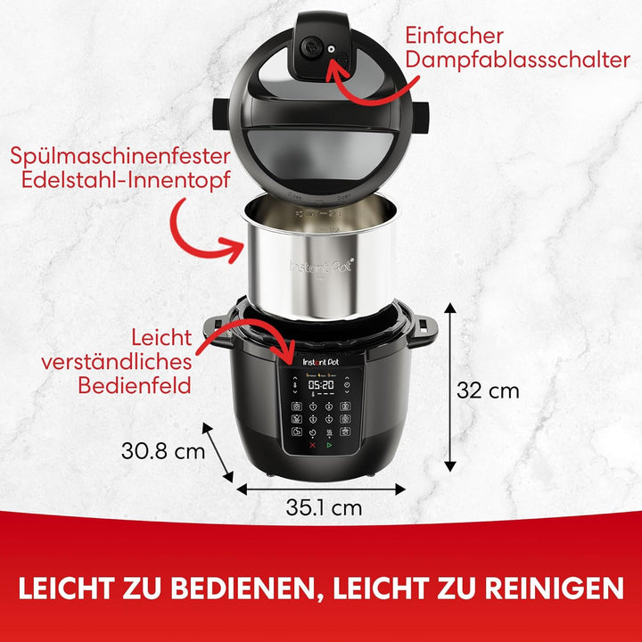 Instant Pot Multikocher, 5.7L 7-in-1 Smart Cooker - Schnellkochtopf, Schongarer, Reiskocher, Sautier