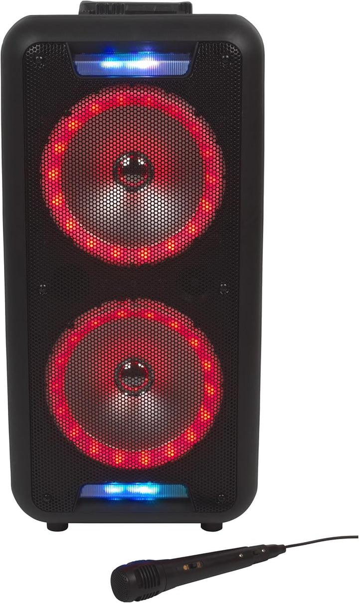 Intempo EE6745BLKSTKEU7 Karaoke-Lautsprecher mit kabelgebundenem Mikrofon, Bluetooth Partylautsprech