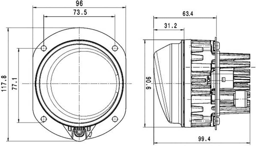 HELLA - LED-Nebelscheinwerfer - 90mm Performance L4060 - 24/12V - rund - Einbau - glasklare Streusch