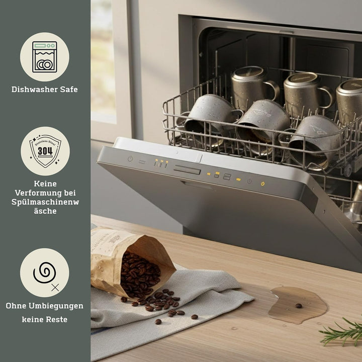Doppelwandige Espressotassen 2er Set,Camping Kaffeetassen Isolierung aus hochwertigem Edelstahl,Indu