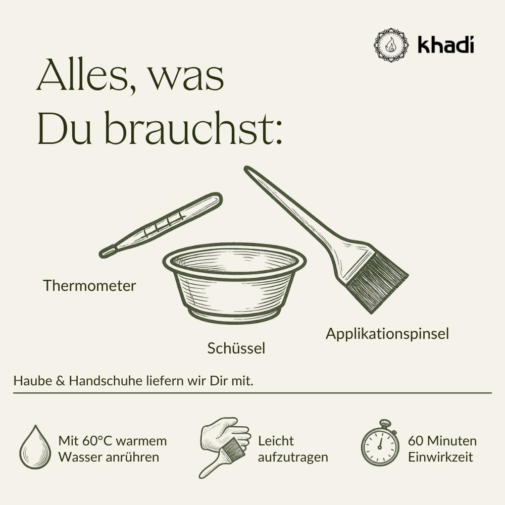 khadi REINES INDIGO Pflanzenhaarfarbe, Lässt Dein Haar in einem geheimnisvoll-tiefen Blauschwarz ers