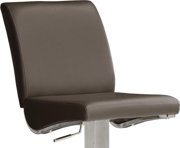 Robas Lund Barhocker Braun mit Lehne Barstuhl drehbar 180 Grad, Hocker höhenverstellbar, PU DI.AZ Ec