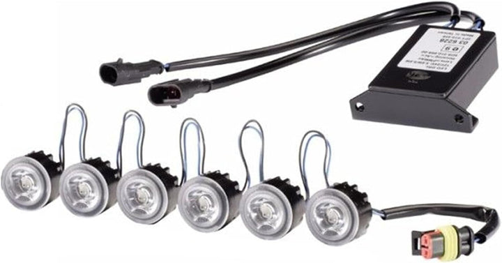 HELLA - LED-Tagfahrleuchtensatz - LEDayFlex - 24/12V - rund - Einbau - Lichtscheibenfarbe: glasklar