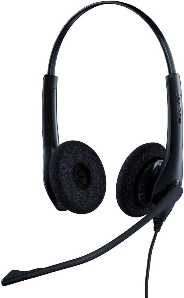 Jabra Biz 1500 Quick Disconnect On-Ear Stereo Headset - Corded Headphone with Noise-cancelling Micro