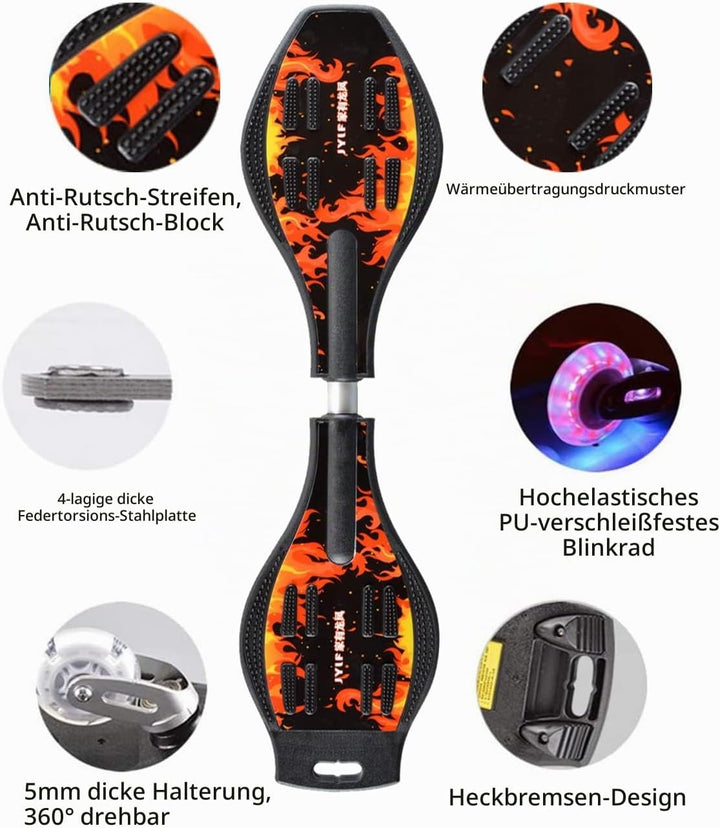 Waveboard Kinder Street Surfen Caster Torsion Skateboard Double Decks Casterboards für Wave/Surf Wav
