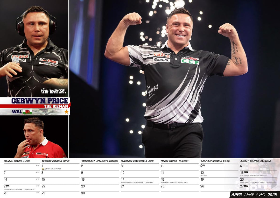 Darts Kalender 2025, Spiralbindung