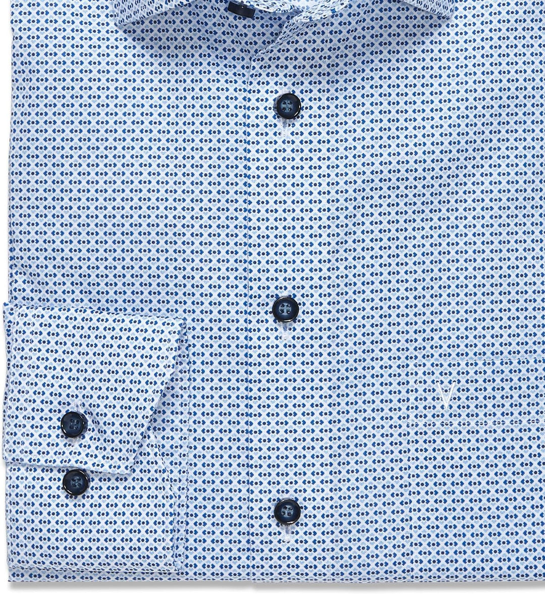 Marvelis Herren Businesshemd Langarm 723014,Rotationsdruck,Modern Fit,New Kent 42 Bleu 11, 42 Bleu 1