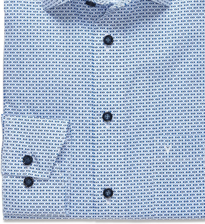 Marvelis Herren Businesshemd Langarm 723014,Rotationsdruck,Modern Fit,New Kent 42 Bleu 11, 42 Bleu 1