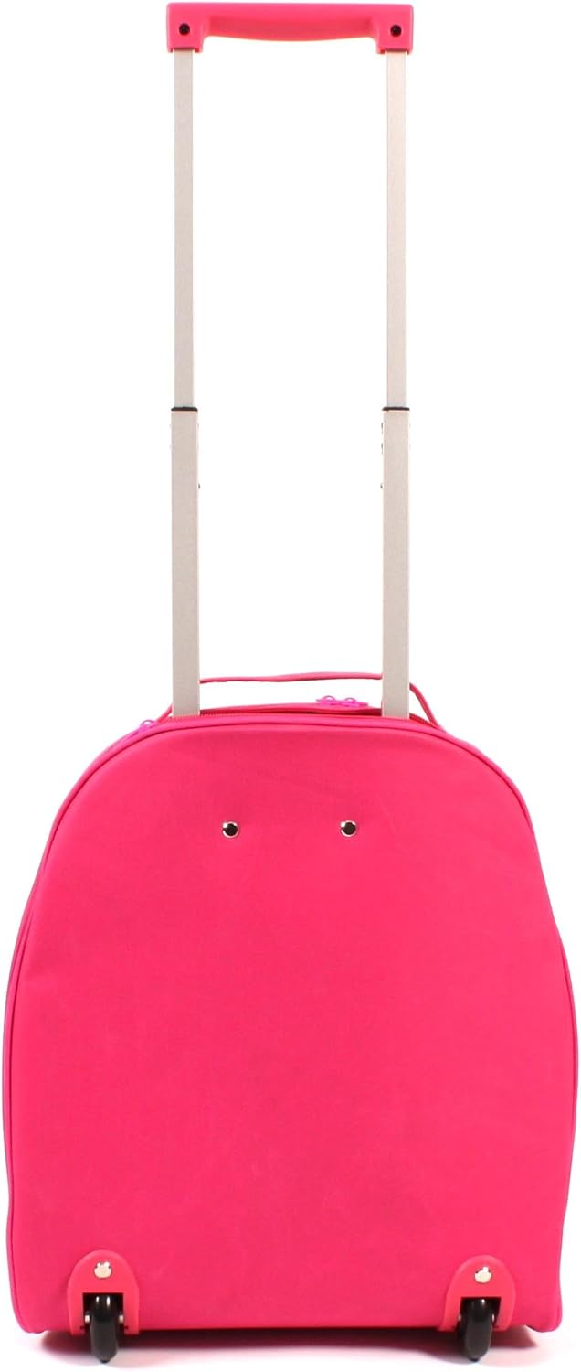 Bouncie Kinder-Trolley mit 3D-Eulen-Motiv, Kinderreisekoffer, Kindergepäck, pink Gelb, Gelb