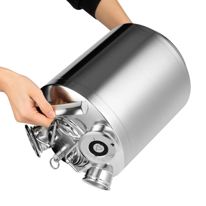 10L Reinigungsbehälter, 3-Kopf Edelstahl Bierleitungsreinigungsgerät mit Deckel &amp; Dichtring, 304 Ede
