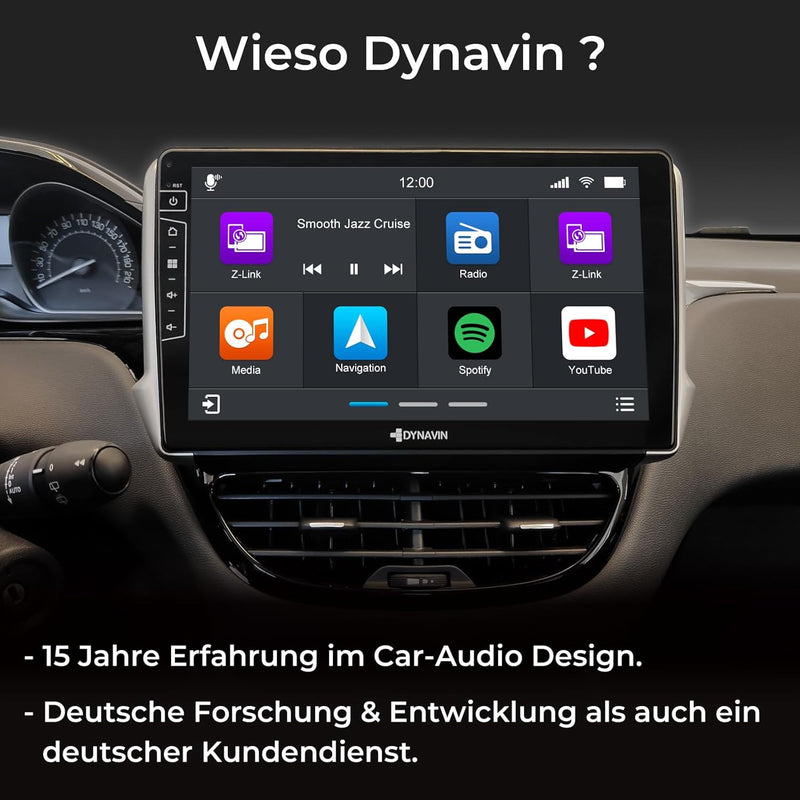 DYNAVIN Android Autoradio Navi für Peugeot 208 2008 2012-2018, 10,1 Zoll Radio mit Wireless Carplay