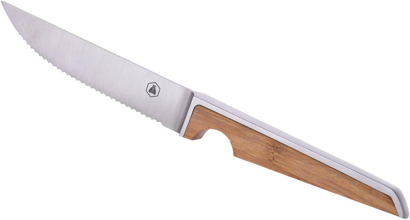 LAGUIOLE - Laguiole 426848 Set mit 4 Edelstahl-Steakmessern (24,3 cm) mit braunem Bambusholzgriff -