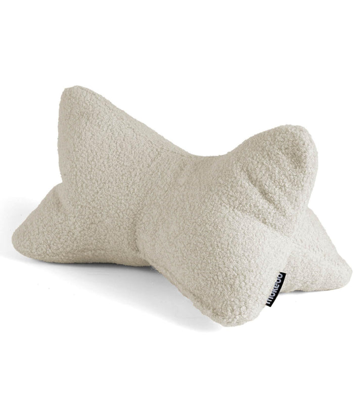 mokebo 'Der Leseknochen' Lesekissen aus weichen Bouclé-Stoff, ergonomisches Nackenkissen aus gemütli