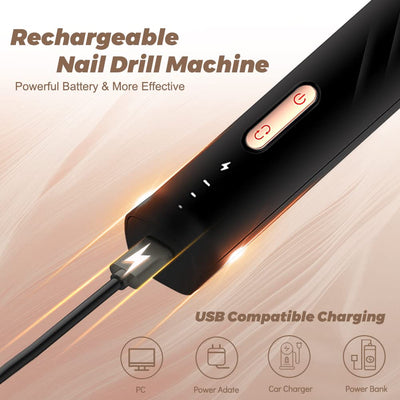 Nagelfräser Maniküre Set Elektrische Nagelfeile, Fräser für gelnägel Pediküre set Fusspflege Elektri