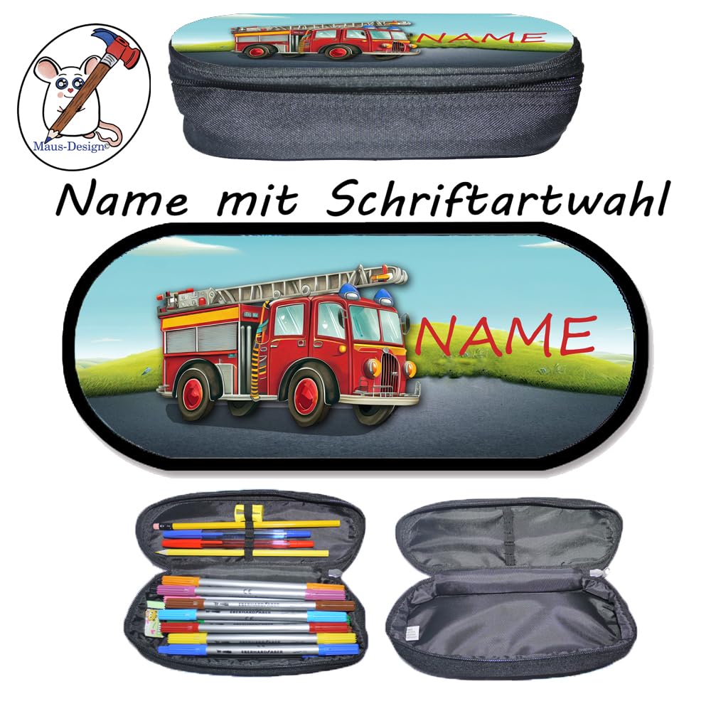 Stifteetui Stiftebox mit Name und Schriftartwahl (Feuerwehr), Feuerwehr