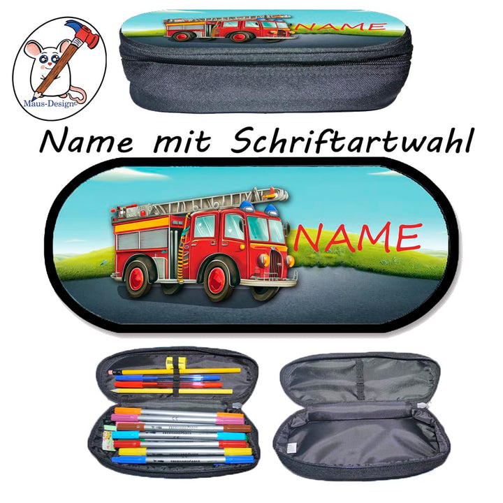 Stifteetui Stiftebox mit Name und Schriftartwahl (Feuerwehr), Feuerwehr