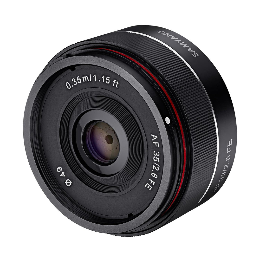 Samyang AF 35mm F2,8 FE für Sony E-Mount Vollformat & APS-C, Pancake Weitwinkelobjektiv mit 63,1° Bi
