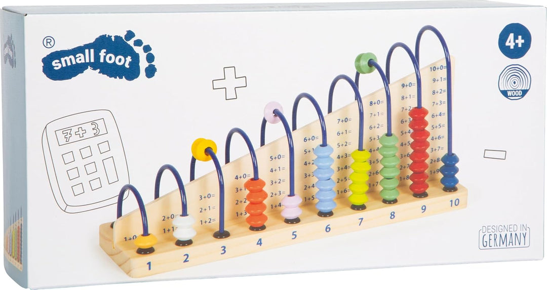 small foot Rechenschleife Educate, aus farbenfrohen Holzperlen, Lernspielzeug zum Rechnen Lernen, ab