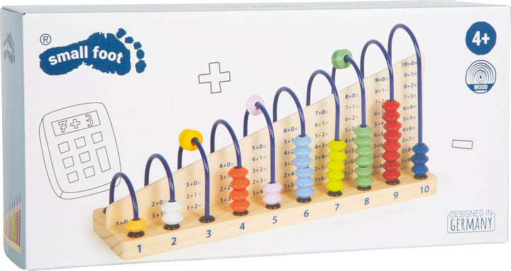 small foot Rechenschleife Educate, aus farbenfrohen Holzperlen, Lernspielzeug zum Rechnen Lernen, ab