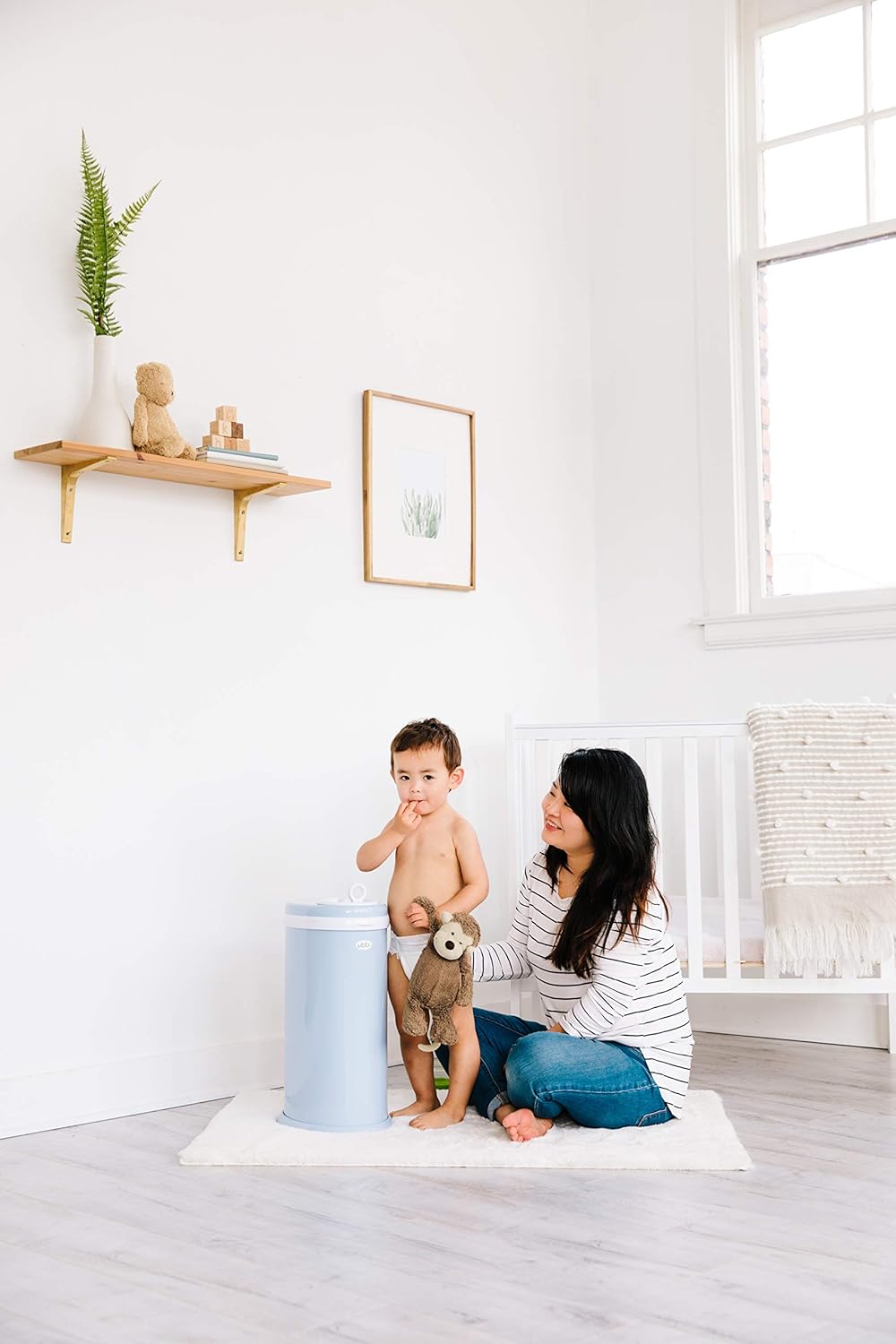 Ubbi Steel Odor Locking Nappy Disposal Bin, No Special Bag Required Money Saving, Awards-Winning, Mo