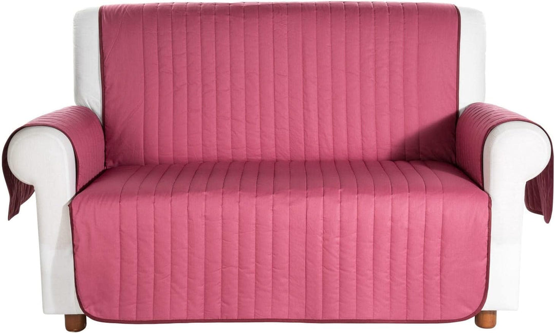 Caleffi Sofaüberwurf für 3-Sitzer, zweifarbig, Bordeaux, aus Baumwolle, 78232