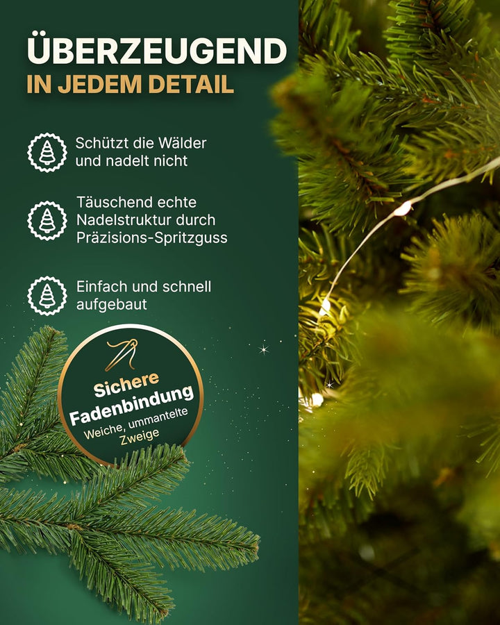Premium Künstlicher Weihnachtsbaum 180 cm Scandinavian Spruce [100% Spritzguss] Tannenbaum Künstlich