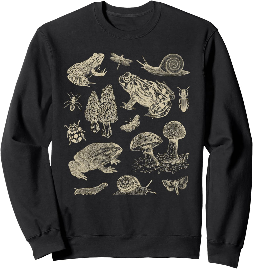Froschpilz im 90er-Jahre-Stil, Vintage, Dark Academia, ästhetische Biologie Sweatshirt