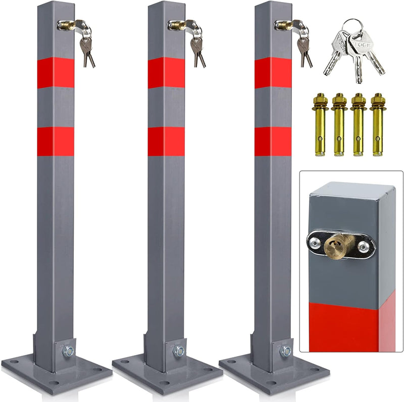 Vigevee Parkpfosten, Absperrpfosten Klappbar, Parkplatzsperre Wegsperren Sperrpfosten, Robust und St