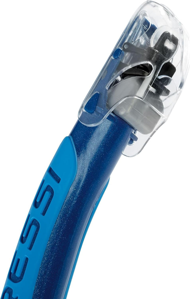 Cressi Alpha Ultra Dry - Schnorchel Trocken Ideal zum Schnorcheln, Apnoe und Tauchen Blau/Hellblau A