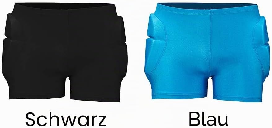 Anwangda Gepolsterte Shorts, Radsport Kurze Schutz Shorts, Hüftschutz 3D Gepolsterte Shorts für Skat