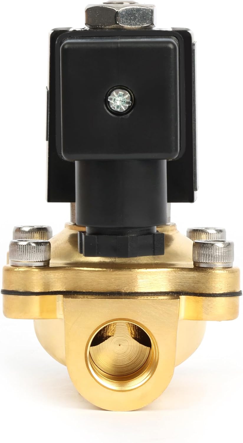 U.S. Solid Magnetventil Messing G 3/8" 24V DC stromlos geschlossen 10 bar - Elektrisches Wasserventi