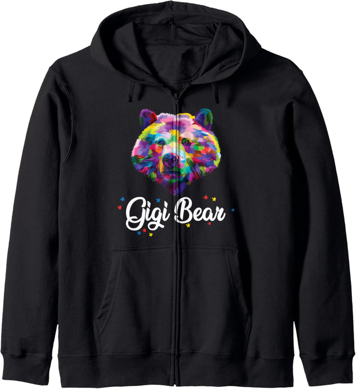Buntes, süsses, autistisches, stolzes Grosseltern-Gigi-Bär-Enk Kapuzenjacke