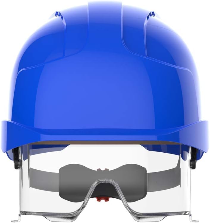 JSP EVO VISTAlens Sicherheitshelm mit integrierter Schutzbrille JSP AMB170-006-F00, Blau/Blau (280-E