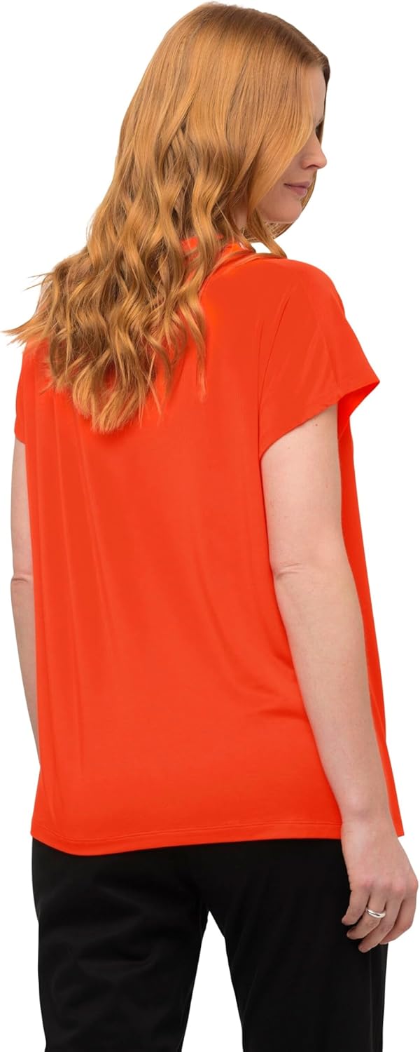 Ulla Popken Damen Wasserfall T-Shirt 42-44 Hellorange, 42-44 Hellorange