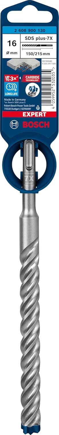 Bosch Professional 1x Expert SDS plus-7X Hammerbohrer (für Stahlbeton, Ø 16,00x215 mm, Zubehör Bohrh