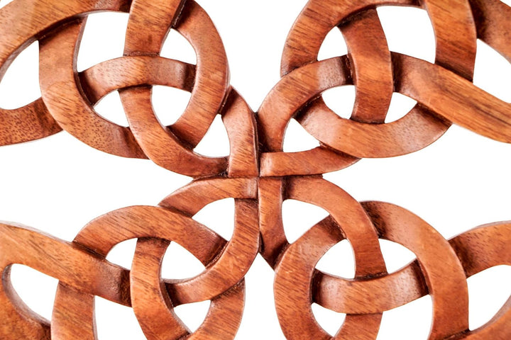 Windalf Grosses Holzbild ASKARA Ø 29 cm Keltischer Lebensknoten Handarbeit aus Holz
