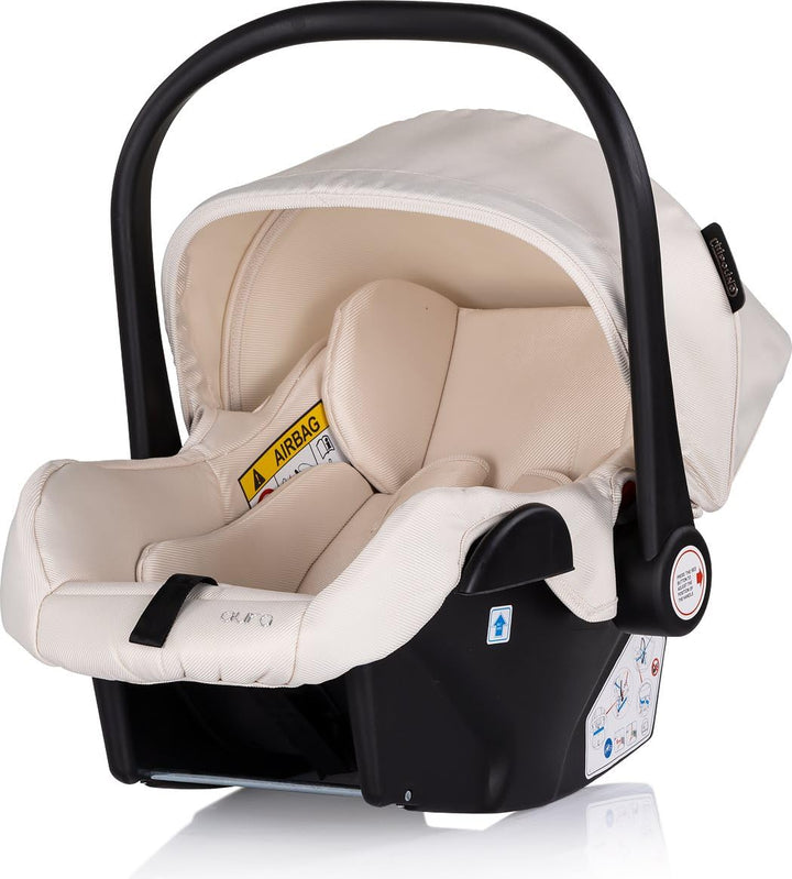 Chipolino Babyschale i-Size Aura (40-85cm) Gruppe 0+, Griff verstellbar, Gurt, Farbe:creme, creme
