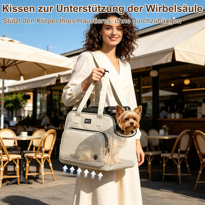 Hundetasche für Kleine Hunde, Tragetasche Hund für Kleine Hunde bis 6.5kg, Leichte Atmungsaktive Hau