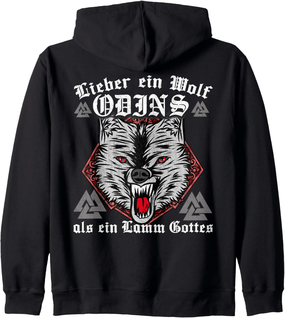 Lieber ein Wolf Odins als ein Lamm Gottes Wikinger Nordisch Kapuzenjacke