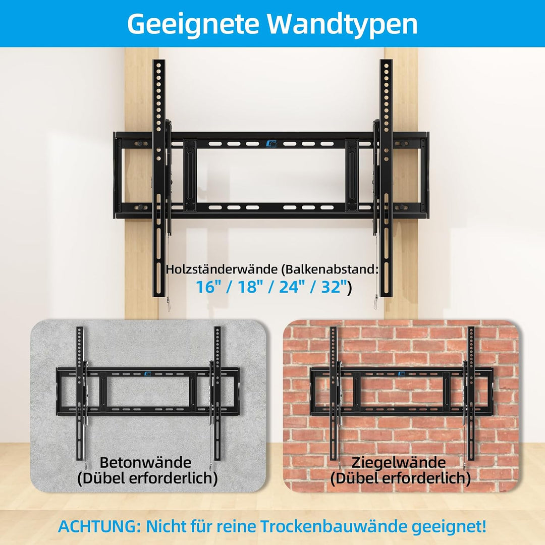 HOME VISION Strapazierfähige neigbare TV-Wandhalterung für 122-300 cm flache/gebogene Fernseher, 91